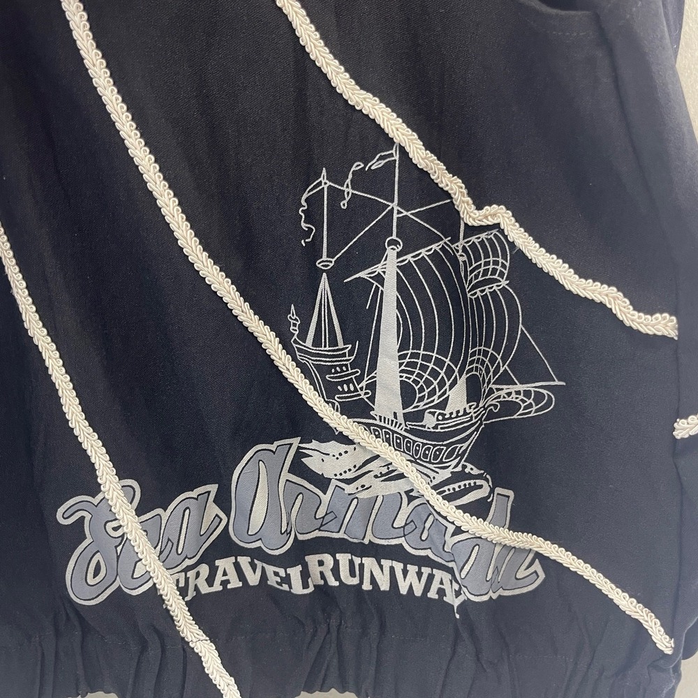 Pomme Rouge Paris Plus Size XXL Pullover Top Black Ship Graphic Travel Runway‎ - Picture 6 of 8